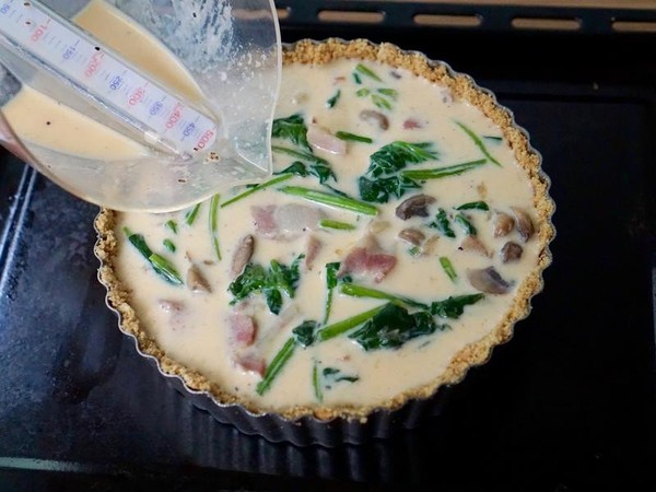 Spinach Bacon Cheese Salty Pie recipe
