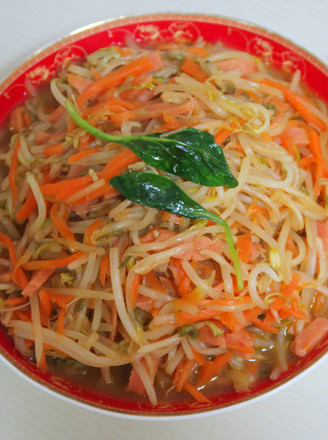 Stir-fried Carrot and Ham with Bean Sprouts recipe