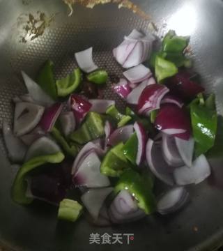Scrambled Eggs with Purple Onion and Green Pepper recipe