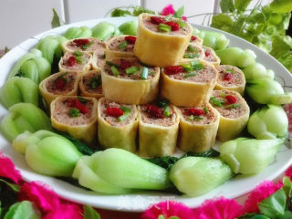 Fresh Vegetable Meat Omelet recipe