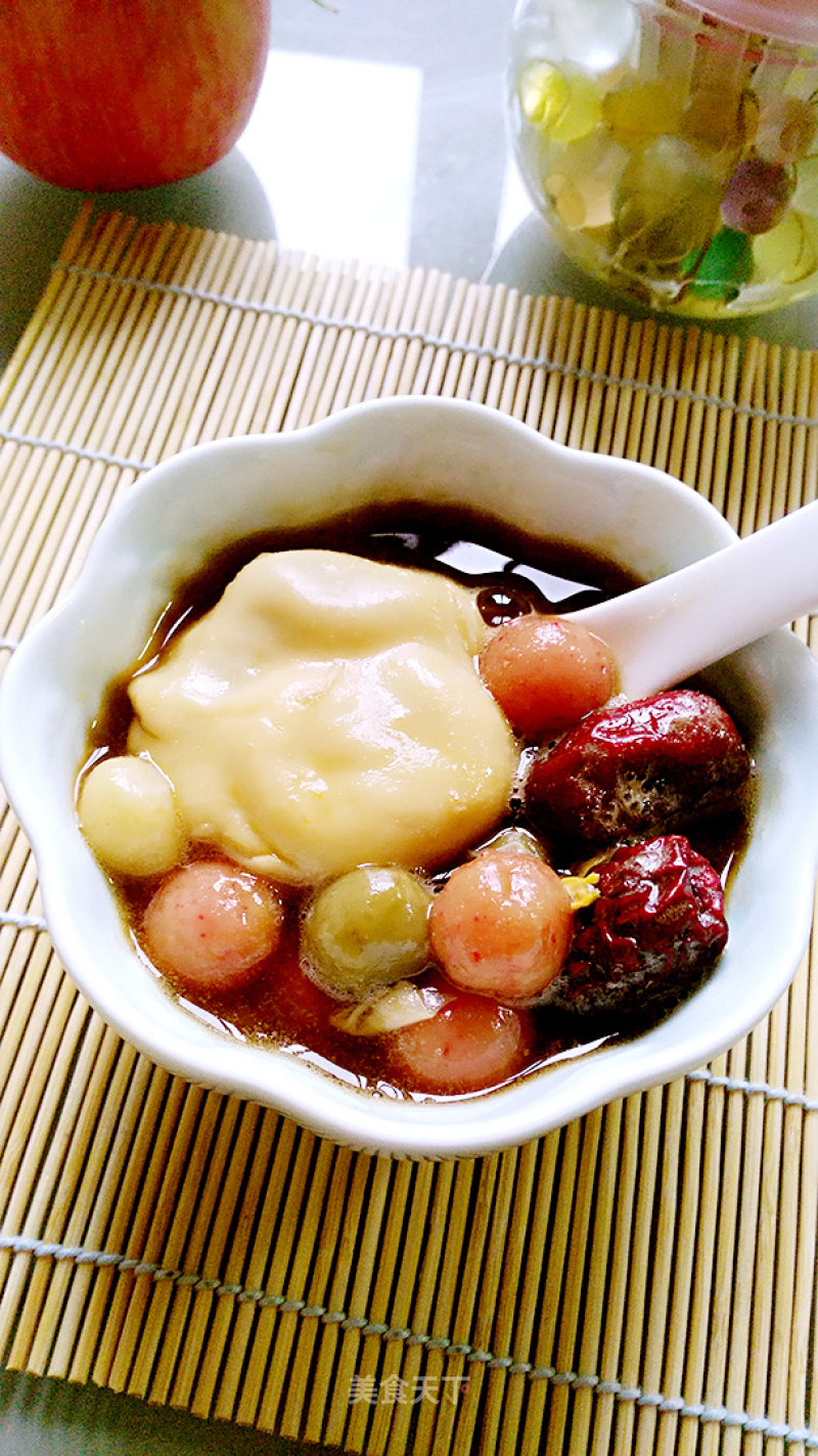 Double Red Poached Egg Boiled Colorful Glutinous Rice Balls