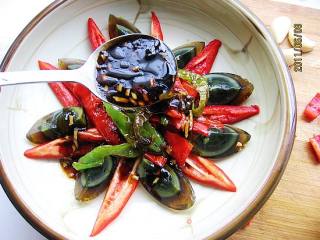 Roasted Preserved Eggs with Peppers recipe