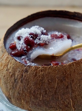 Coconut Milk Jelly with Red Beans and Sago recipe