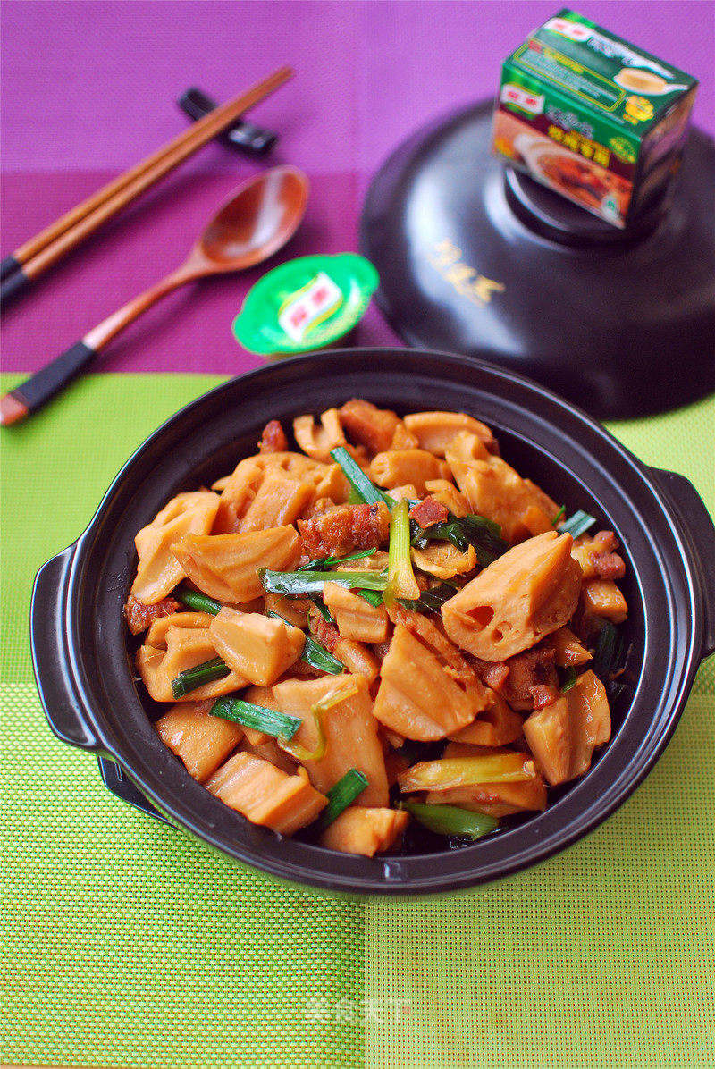 Braised Pork Belly with Lotus Root recipe