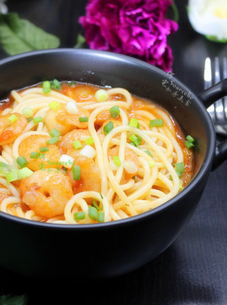 Spaghetti with Shrimp and Tomato Sauce recipe
