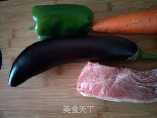 Fried Eggplant with Crispy Pork recipe
