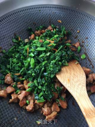 Broccoli Sprouts Diced Pork Bun recipe