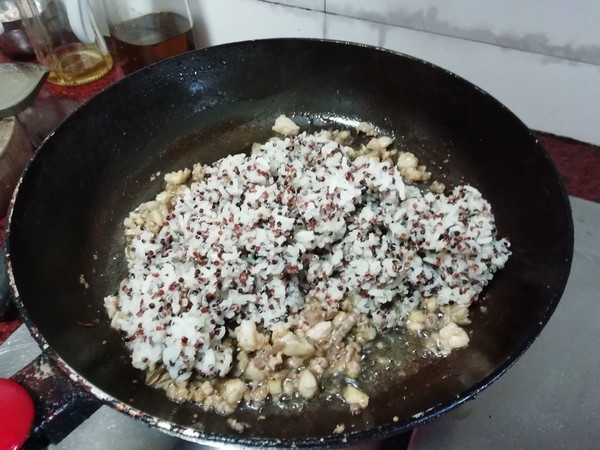 Three Color Quinoa Oyster Fried Rice recipe