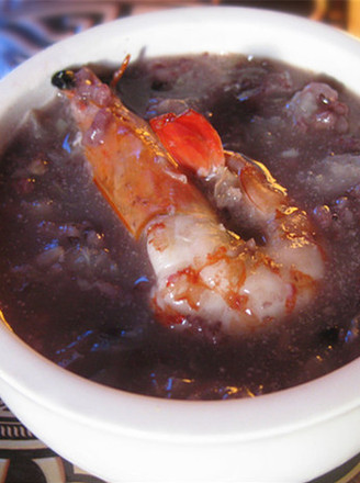 Shrimp, Brown Rice and Black Rice Congee recipe