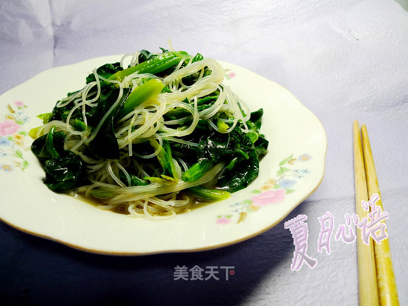 Spinach Vermicelli Salad with Mixed Vegetable Flavor recipe