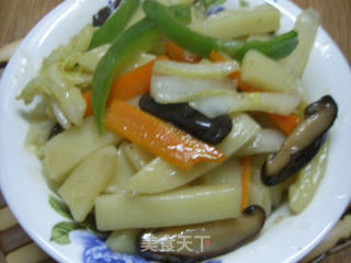 Stir-fried Rice Cake with Vegetables recipe