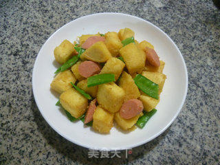 Stir-fried Corn Buns with Ham and Snow Peas recipe