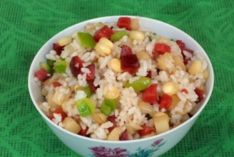 Fried Rice with Red Intestine recipe