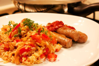 Tomato Bibimbap with Handmade Italian Beef Sausage recipe