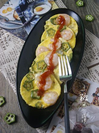 Shrimp Okra Omelette recipe