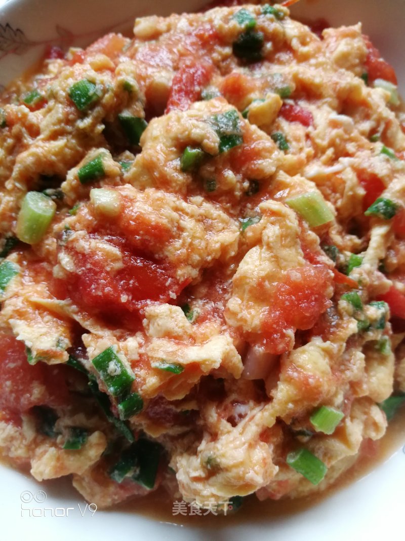 Stir-fried Tomato with Chopped Green Onion and Egg recipe