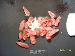 Sausage and Pleurotus Eryngii recipe