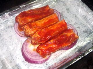 Grilled Pork Ribs with Garlic Sauce recipe