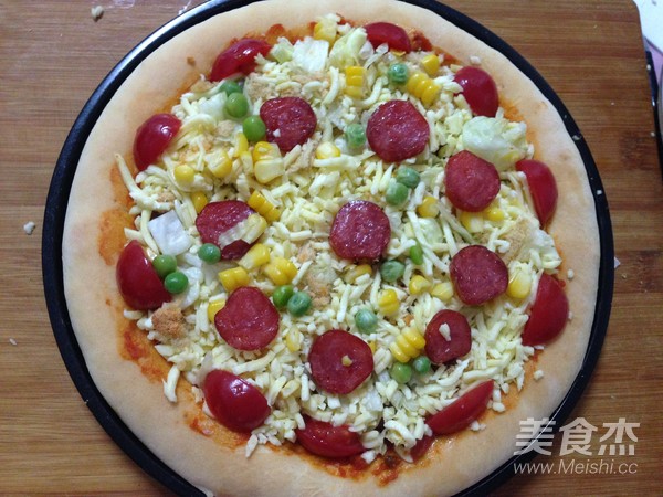 Sausage Pork Floss Pizza recipe