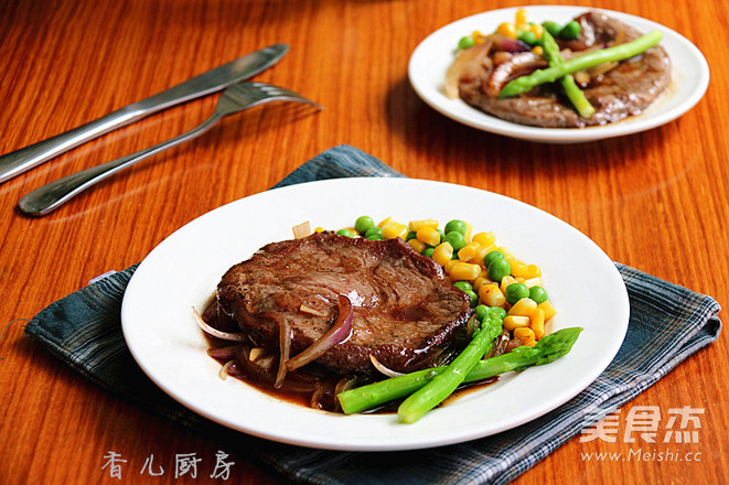 Black Pepper Steak with Mixed Vegetables recipe