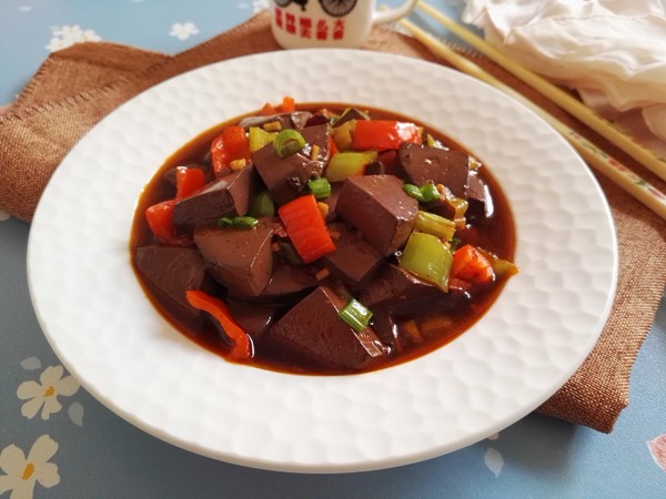 Roasted Duck Blood in Sauce recipe