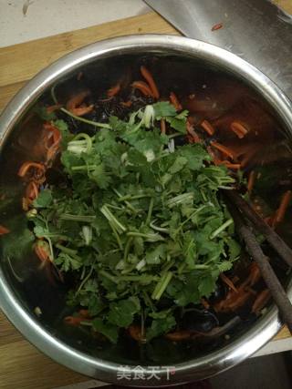 Salad with Jellyfish, Vermicelli, Carrot, Black Fungus, Coriander recipe