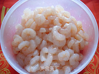 Fried Shrimp with Sliced Hibiscus Melon recipe
