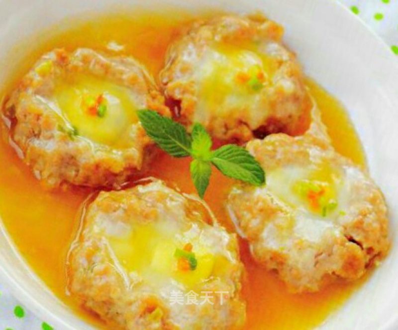 Steamed Meat Cake with Quail Eggs recipe