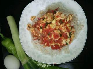 Marinated Noodles with Tomato and Egg recipe