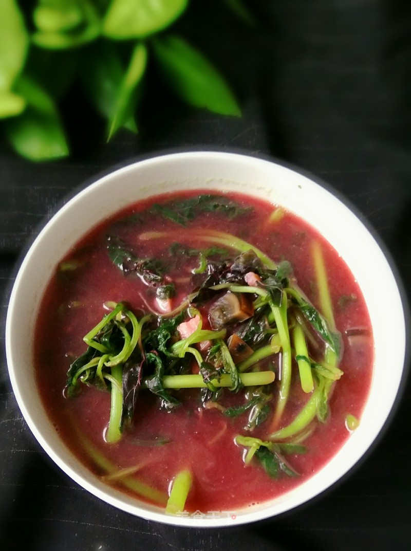 Red Amaranth and Preserved Egg Soup recipe