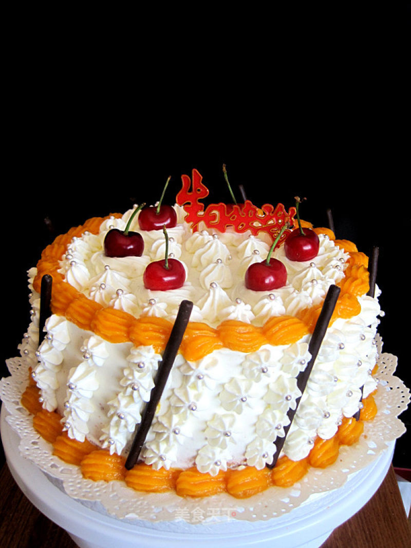 Creamy Fruit Birthday Cake recipe