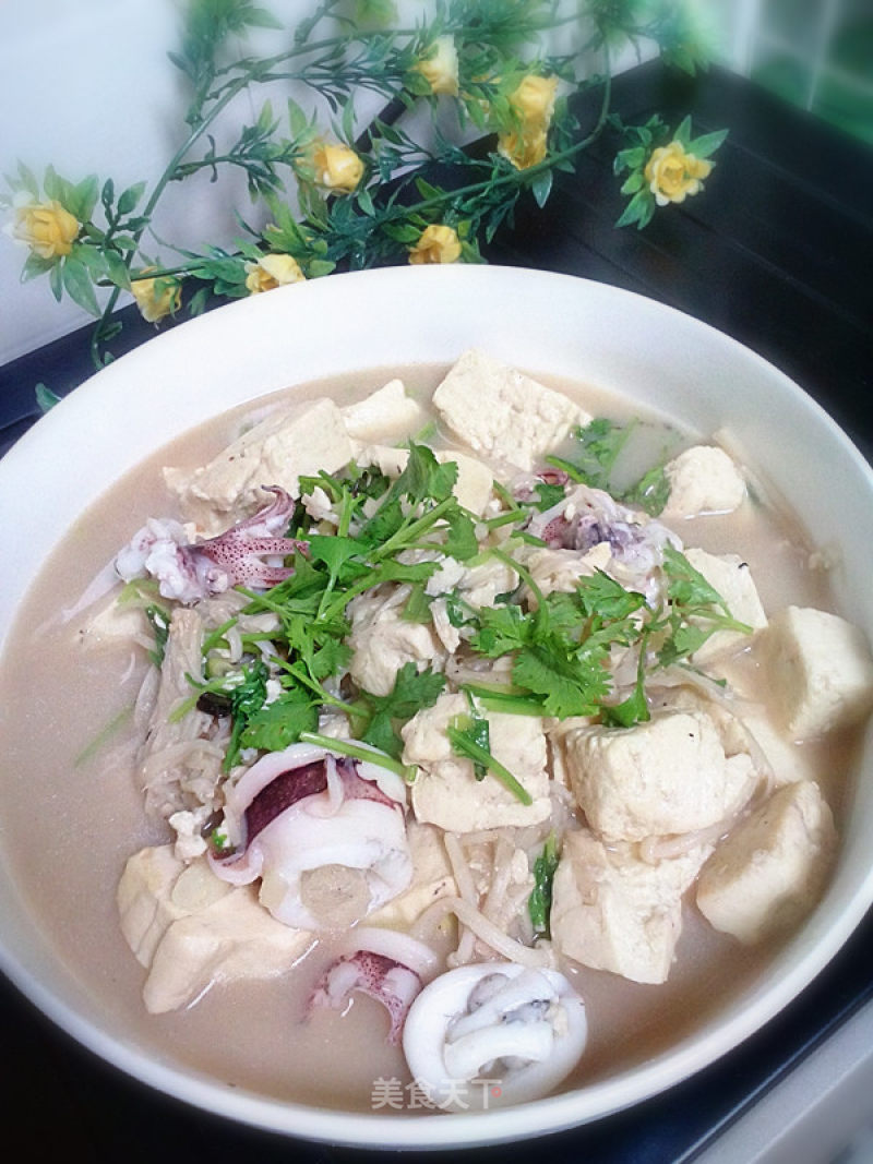 #trust之美#fun Mushroom Seafood Stewed Tofu recipe