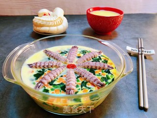 Shrimp and Spinach Steamed Custard recipe