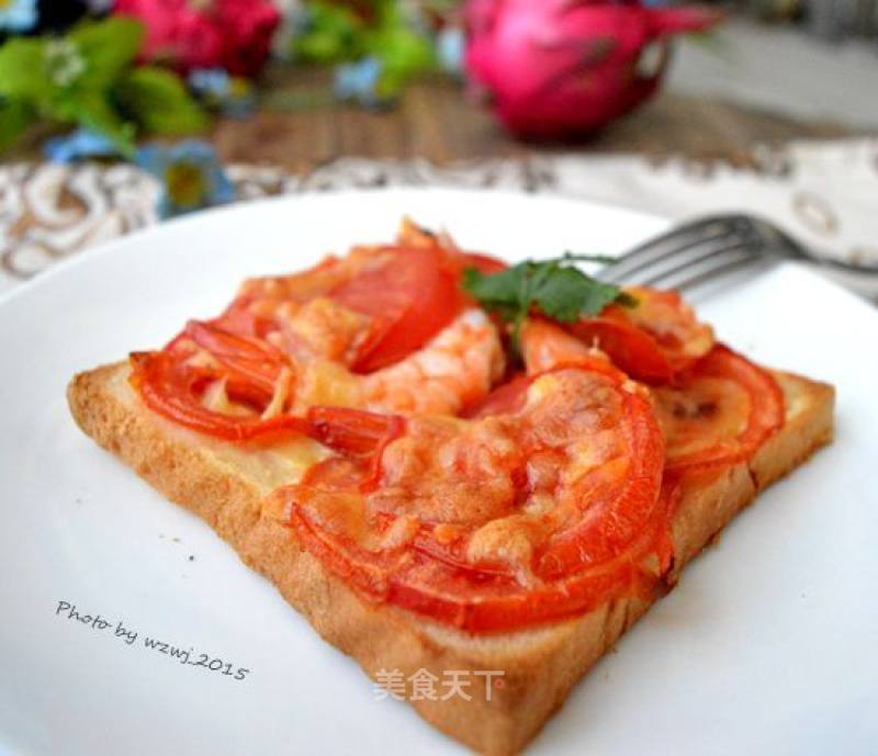 Shrimp Tomato Toast Small Pizza