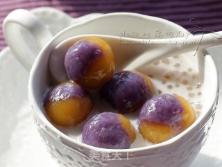 Double Potato Glazed Taro Balls recipe