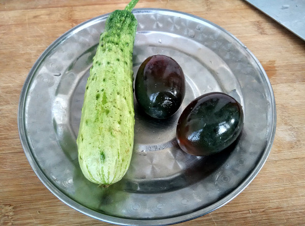 Preserved Egg Cucumber Salad recipe