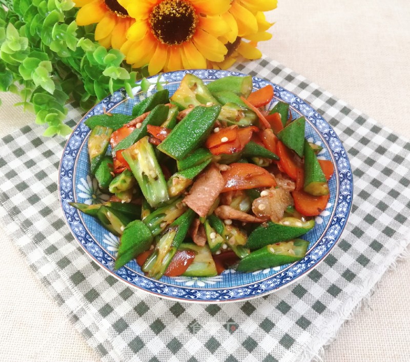 Fried Pork with Okra recipe