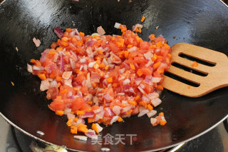 Stir-fried Spaghetti with Tomato Sauce and Bacon recipe