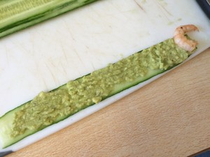 Cucumber Guacamole Rolled Shrimp recipe