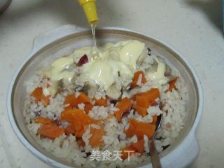 Pumpkin Banana Claypot Rice recipe