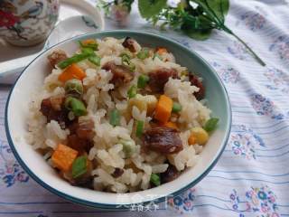 Three Diced Sausage Braised Rice recipe
