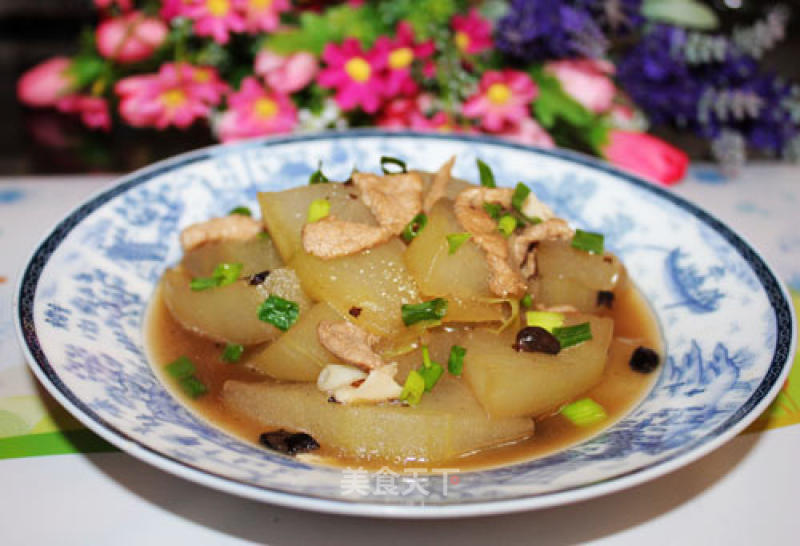 Braised Winter Melon with Sliced Pork in Black Bean Sauce recipe