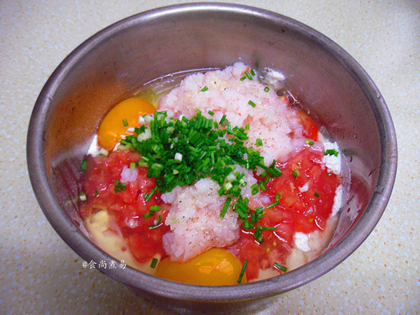 Egg, Tomato and Shrimp Cakes recipe
