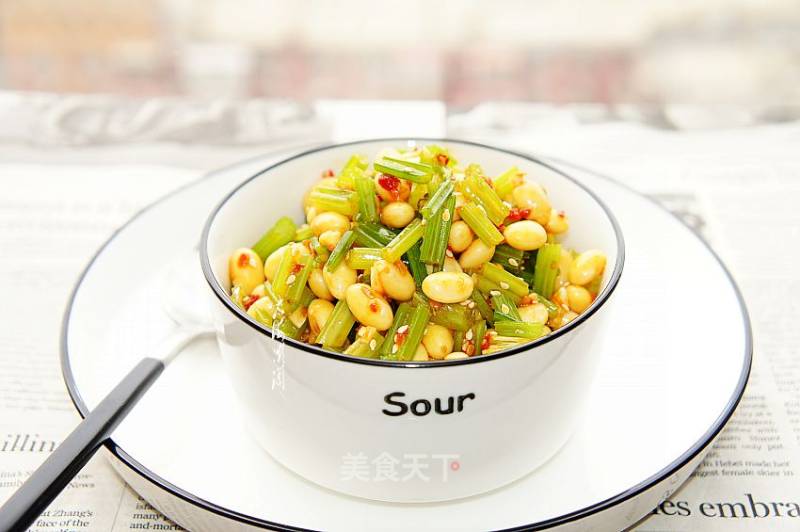 Celery Mixed with Soybeans recipe