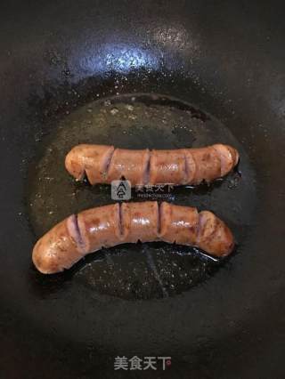 Breakfast: Waffle Sausage Fruit Combination recipe