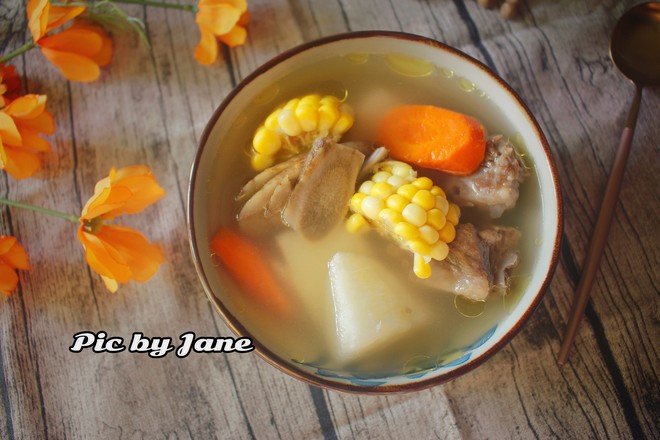 Corn Carrot Burdock Soup recipe