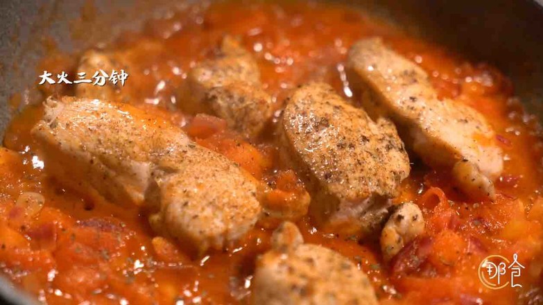 Stewed Chicken Breasts with Tomato and Basil recipe