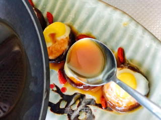 Stuffed Quail Eggs with Mushrooms and Shrimps recipe