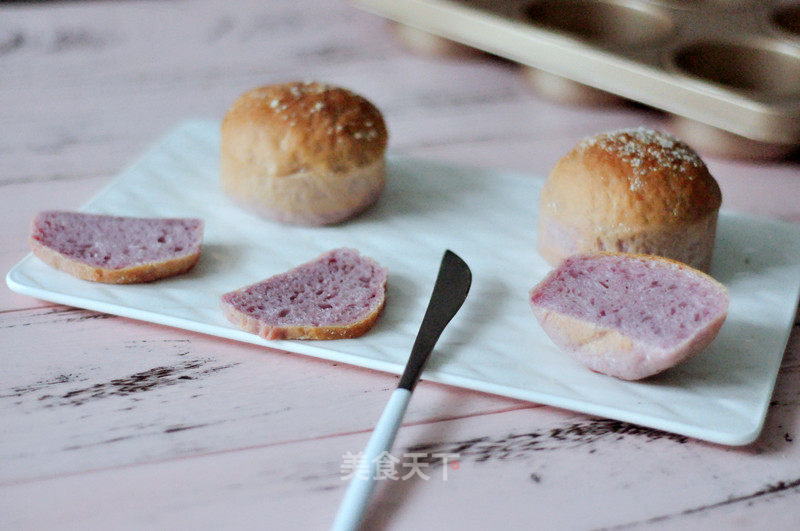 Purple Sweet Potato Coconut Meal Bun recipe