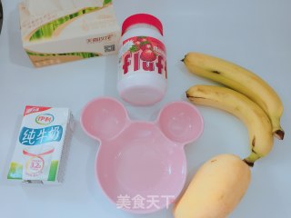 Fluff Strawberry Flavour Banana Mango Milkshake recipe